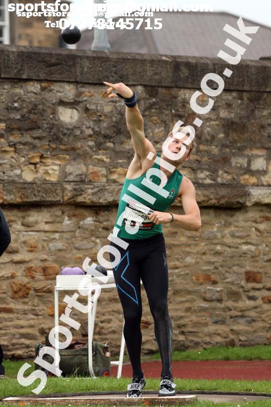 Mens decathlon shot putt, EAP International Cominted Events, Hexham. Photo: David T. Hewitson/Sports for All Pics